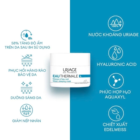 Mặt nạ dưỡng ẩm khoáng Uriage Eau Therma Masque D'eau Nuit 50ml