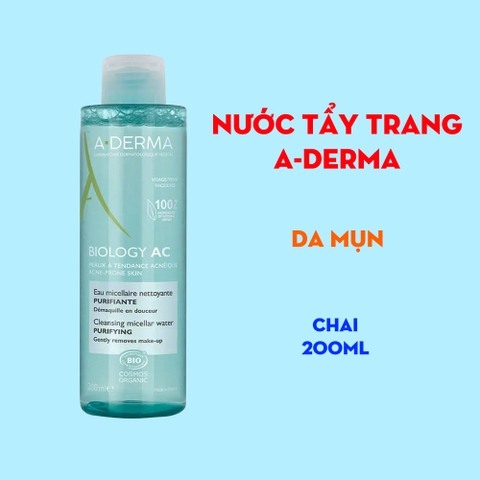 Nước Tẩy Trang A-derma Biology AC Clean Micellar Water 200ml - Cho Da Nhờn Mụn