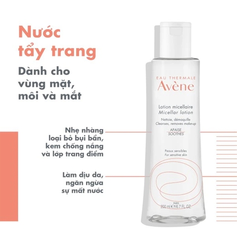 Nước Tẩy Trang Avène Micellar Lotion Face And Eyes 200ml - Cho Da Nhạy Cảm
