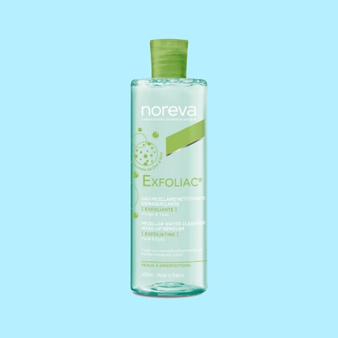 Nước tẩy trang Noreva Exfoliac Micellar Water Cleanser Make Up Remover 400ml - Cho Da Dầu Mụn