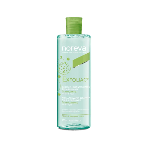 Nước tẩy trang Noreva Exfoliac Micellar Water Cleanser Make Up Remover 400ml - Cho Da Dầu Mụn