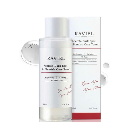 Nước hoa hồng giảm thâm nám, tái tạo da Raviel Acerola Dark Spot Blemish Care Toner 150ml