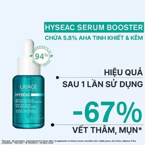Serum giảm nhờn mụn Uriage Hyseac Serum Booster Anti Imperfect 30ml