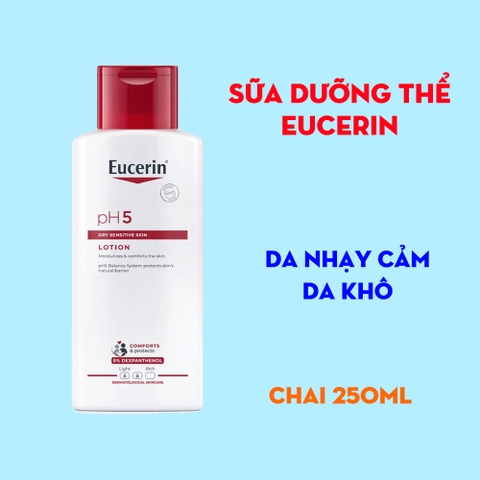 Sữa dưỡng thể Eucerin pH5 Dry Sensitive Skin Lotion 250ml - cho da nhạy cảm, da khô