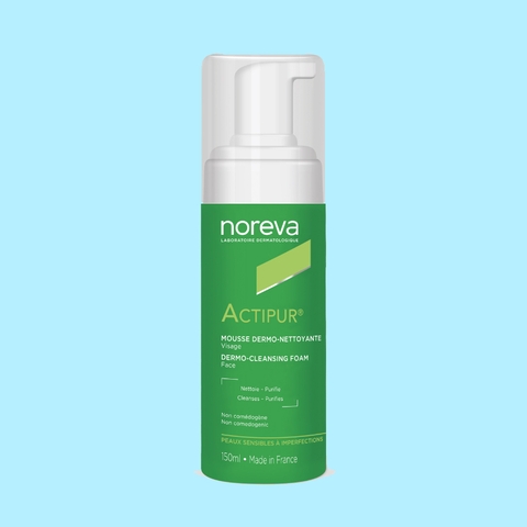 Sửa Rửa mặt Noreva Actipur Dermo Cleansing Foam 150ml - tạo bọt cho da nhờn mụn, nhạy cảm