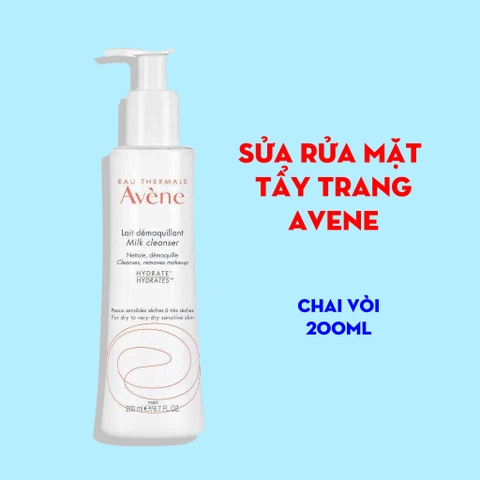 Sữa rửa mặt, tẩy trang êm dịu Avene Gentle Milk Cleanser 200ml