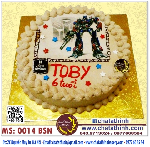 Bánh sinh nhật in ảnh robot - 0014