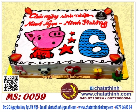 Bánh sinh nhật Heo Hồng - 0059