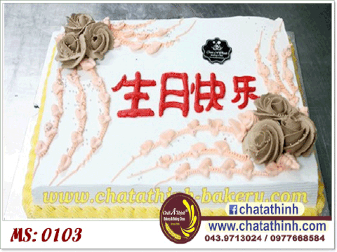 Bánh sinh nhật hoa hồng - 0103