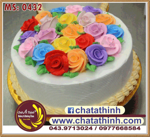 Bánh kem tươi hoa hồng - 0432