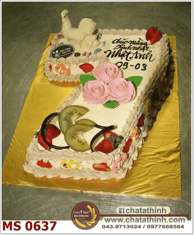 Bánh kem tươi hoa quả - 0637