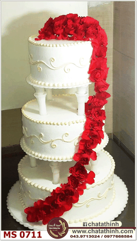 Bánh cưới hoa hồng tầng - 0711