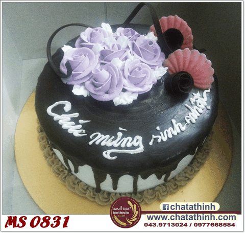 Kem tươi hoa hồng socola - 0831