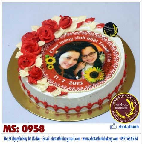 Bánh kem tươi hoa hồng - 0958