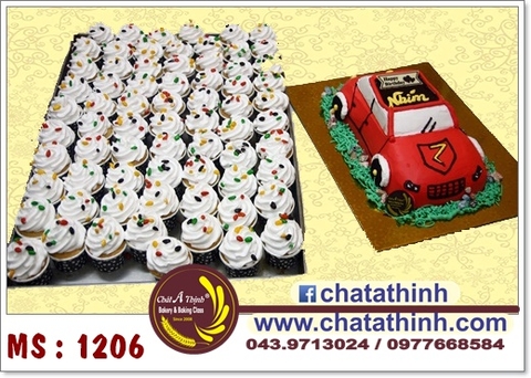 Combo set bánh ô tô cup cake - 1206