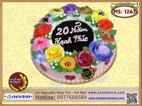 Bánh kem tươi hoa hồng - 1267