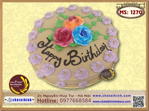 Bánh kem tươi hoa hồng - 1270