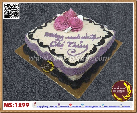 Bánh kem tươi hoa hồng - 1299