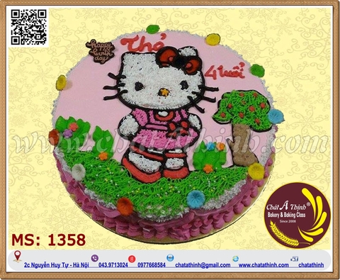 Bánh vẽ hình mèo Kitty 1358