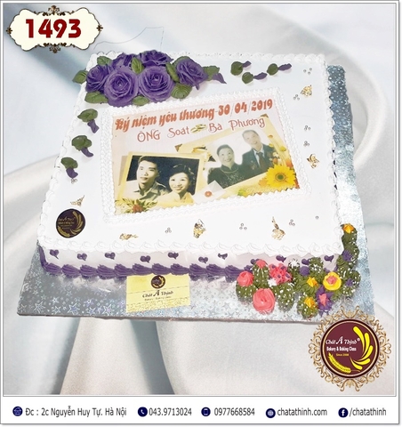 1493 - Bánh kỉ niệm ngày cưới - bánh in ảnh