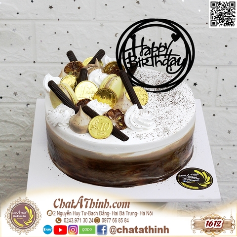 1612 - Bánh sinh nhật phong cách hiện đại - Vị Chocolate cake