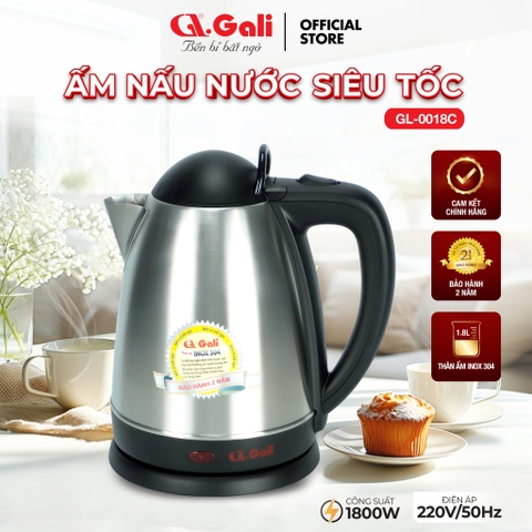 Ấm đun nước siêu tốc gali GL-0018C  1800W/ 1.8L Chất lượng hàng hóa nhập khẩu (Tem hợp quy CR)