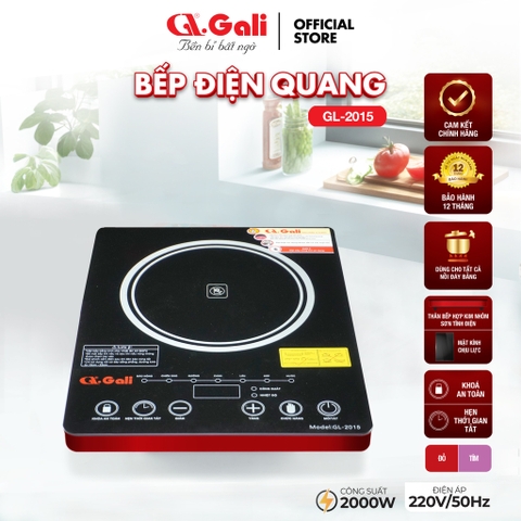 Bếp điện quang gali GL-2015 Điện áp 220V/50Hz/ 2000W Chất lượng hàng hóa nhập khẩu (Tem hợp quy CR)