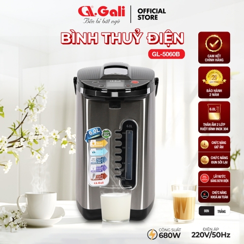 Bình thủy điện Gali GL-5060B dung tích 6 lít  công suất 680W Chất lượng hàng hoá nhập khẩu (tem hợp quy CR)