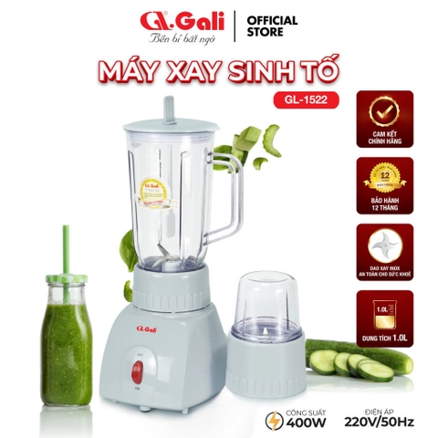 Máy xay sinh tố gali GL-1522 Điện áp 220V/50Hz công suất 400w dung tích 1 lít Sản phẩm đạt chất lượng hàng nhập khẩu tem hợp quy CR.