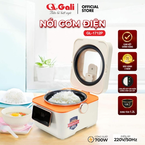 Nồi cơm điện GALI GL-1712P Nguồn điện 220V/50Hz Công suất 700W Dung tích 1.2 lít