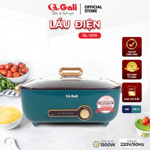 Nồi lẩu điện Gali GL-1210 Điện áp 220v/50Hz Công suất: 1500w Dung tích : 4lit  SẢN PHẨM CHÍNH HÃNG bảo hành 12 tháng