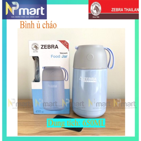 BÌNH GIỮ NHIỆT, Ủ CHÁO ZEBRA Thái Lan 650ml  inox cao cấp 304 -123006