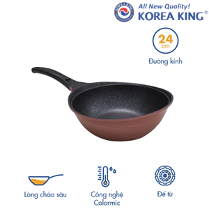 CHẢO SÂU SỮ DỤNG BẾP TỪ KOREA KING KW-24CI size 24cm