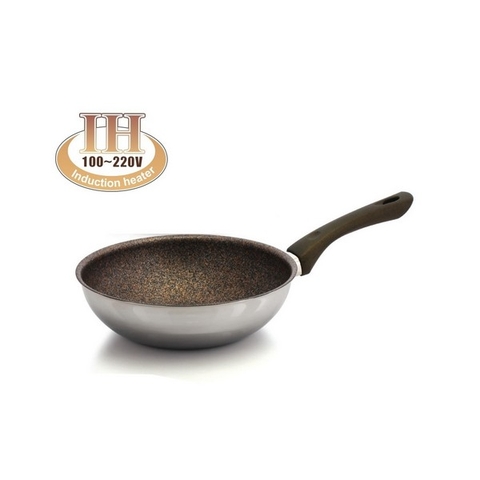 Chảo đá King Stone - INOX dùng cho bếp Từ Korea King KFP-24NSD ( size 24 Sâu)
