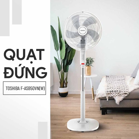 Quạt đứng lốc xoáy Toshiba F-ASB50VN(W) 55W - màu bạc