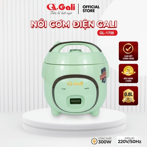 Nồi cơm điện GL-1708 Điện áp 220V/50Hz  Công suất : 300w  Dung tích: 0.8 lít sản phẩm chính hãng chất lượng hàng hóa nhập khẩu (Tem hợp quy CR và Năng lượng)
