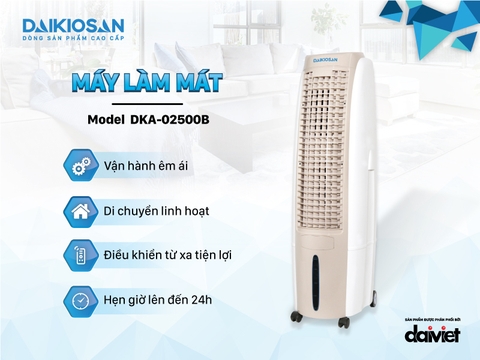 Quạt điều hòa Daikiosan DKA-02500B  Công suất tổng (W): 160 W / Điện áp: 220V - 50Hz