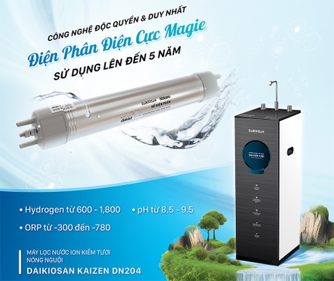 Máy lọc nước ion kiềm tươi nóng nguội Daikiosan DN204