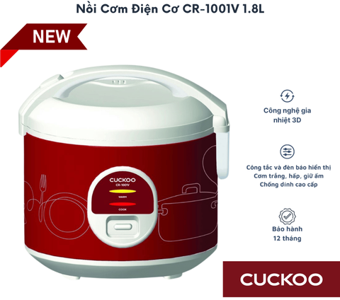 Nồi Cơm Điện Cơ Cuckoo CR-1001V/RD 1.8L - 4-6 người ăn