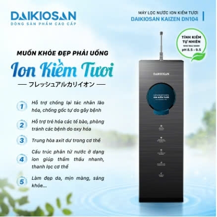 Máy lọc nước ion kiềm tươi nóng nguội lạnh Daikiosan DN305 (cho vùng pH thấp)