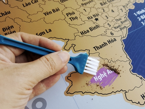 Bản Đồ Cào Việt Nam Phiên Bản XANH HOÀNG KIM – Vietnam Scratch Map ROYAL BLUE Edition
