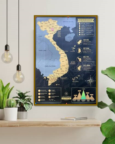 Bản đồ cào Việt Nam phiên bản Vàng - Vietnam Scratch Map Gold Deluxe Edition