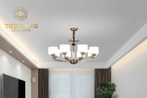 Mẫu đèn chùm phòng khách chung cư hiện đại