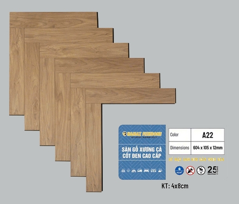 Sàn Gỗ Xương Cá Cốt Đen HAMAZ - A22