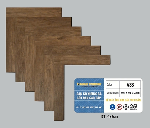 Sàn Gỗ Xương Cá Cốt Đen HAMAZ - A33