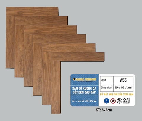 Sàn Gỗ Xương Cá Cốt Đen HAMAZ - A55