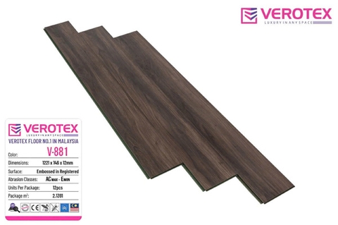 Sàn gỗ Verotex 12mm V881 - HDF in Malaysia