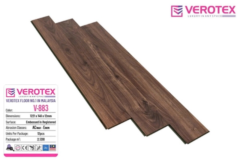 Sàn gỗ Verotex 12mm V883 - HDF in Malaysia
