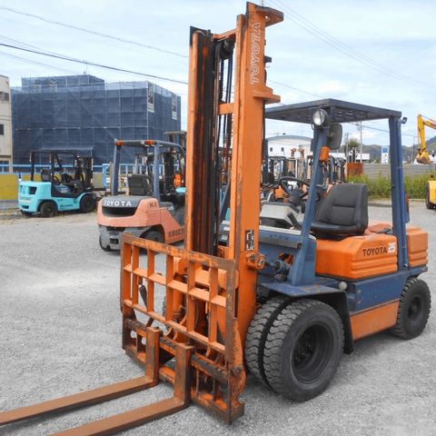Xe nâng dầu cũ 2.5 tấn TOYOTA 5FD25 số sàn động cơ 1Z bộ gật gù lốp kép nâng cao 4m đời 1986 - 10721
