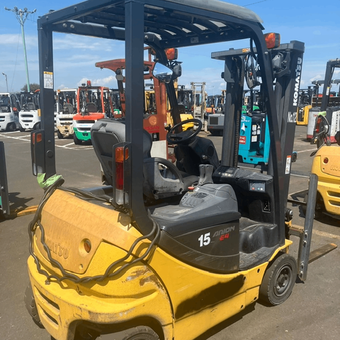 Xe nâng điện cũ ngồi lái 1.5 tấn KOMATSU FB15-12 Đời Cao 2021 (Bình Hitachi 402Ah)